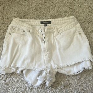Ripped White Jean Shorts